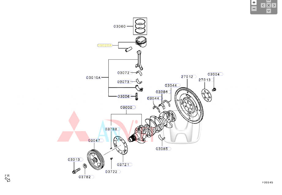 Sơ đồ lắp ráp Tay biên Mitsubishi Xpander 1115A447-1115A587 1110D751 - 1110D300 MN178039 1135A009 2701A447 1052B546 MN195583  1052B535 1100A296 1104A087 - 1104A130 1100A306 1115A745 1115A748 1110D327 - 1110D528