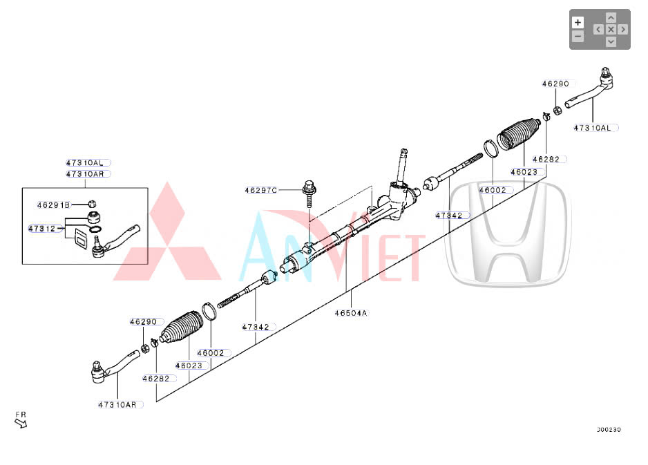 Thước lái xe Mitsubishi Xpander 4422A145, 4422A146, 4410A959, 48002W010P, 4410A769