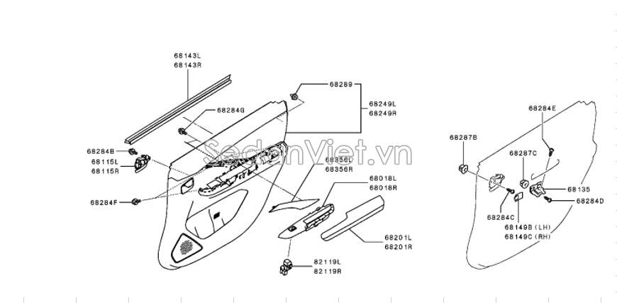 Nhựa Ốp Công Tắc Lên Xuống Kính Cánh Cửa Sau xe Mitsubishi Xpander