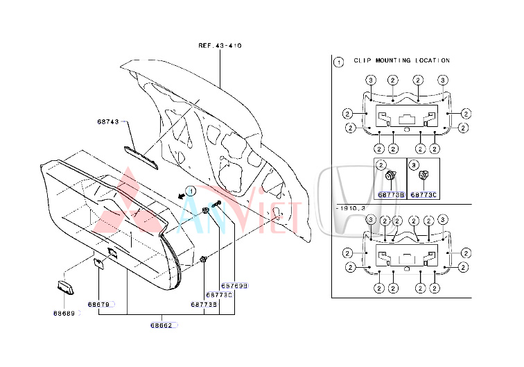 Tappy cánh cửa hậu xe Mitsubishi Xpander