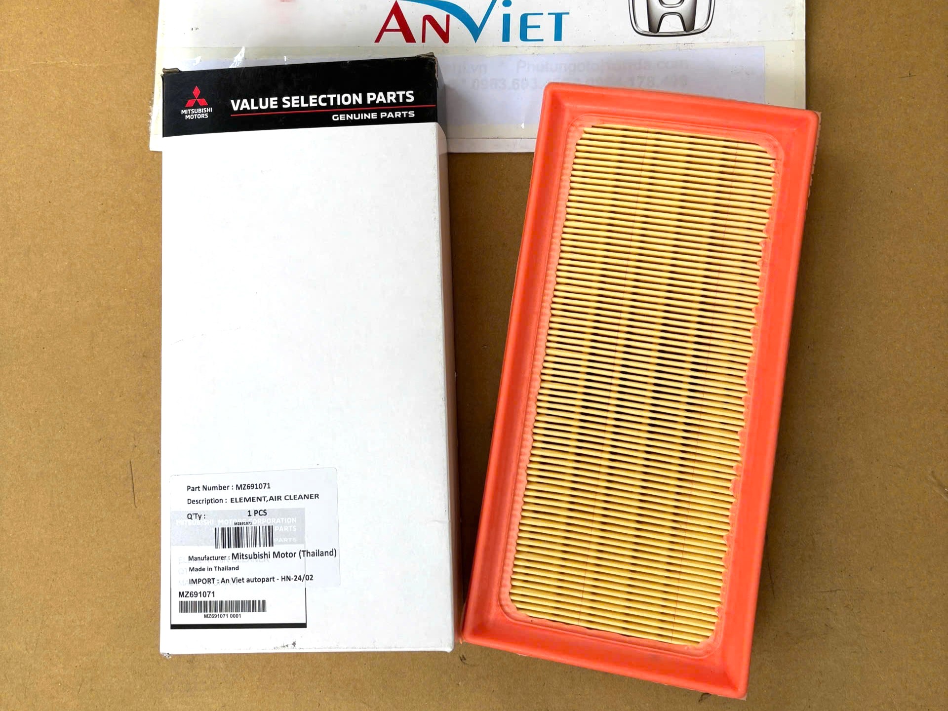 Lọc gió động cơ sử dụng cho xe Mitsubishi Attrage - Hàng nhập khẩu chính ngạch MZ691071