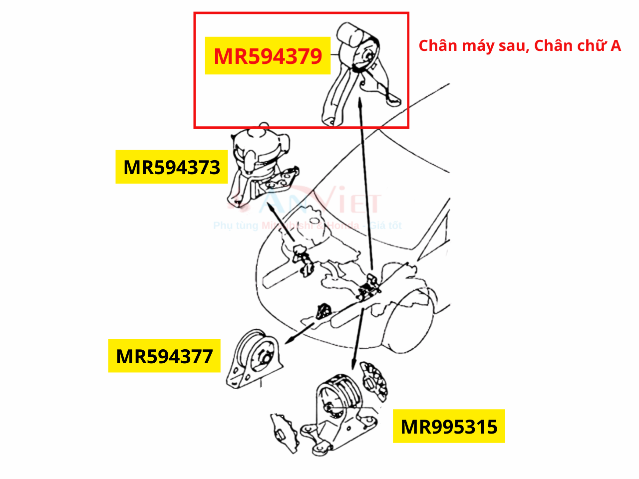Cao su chân máy sử dụng cho Grandis - Hàng nhập khẩu chính ngạch