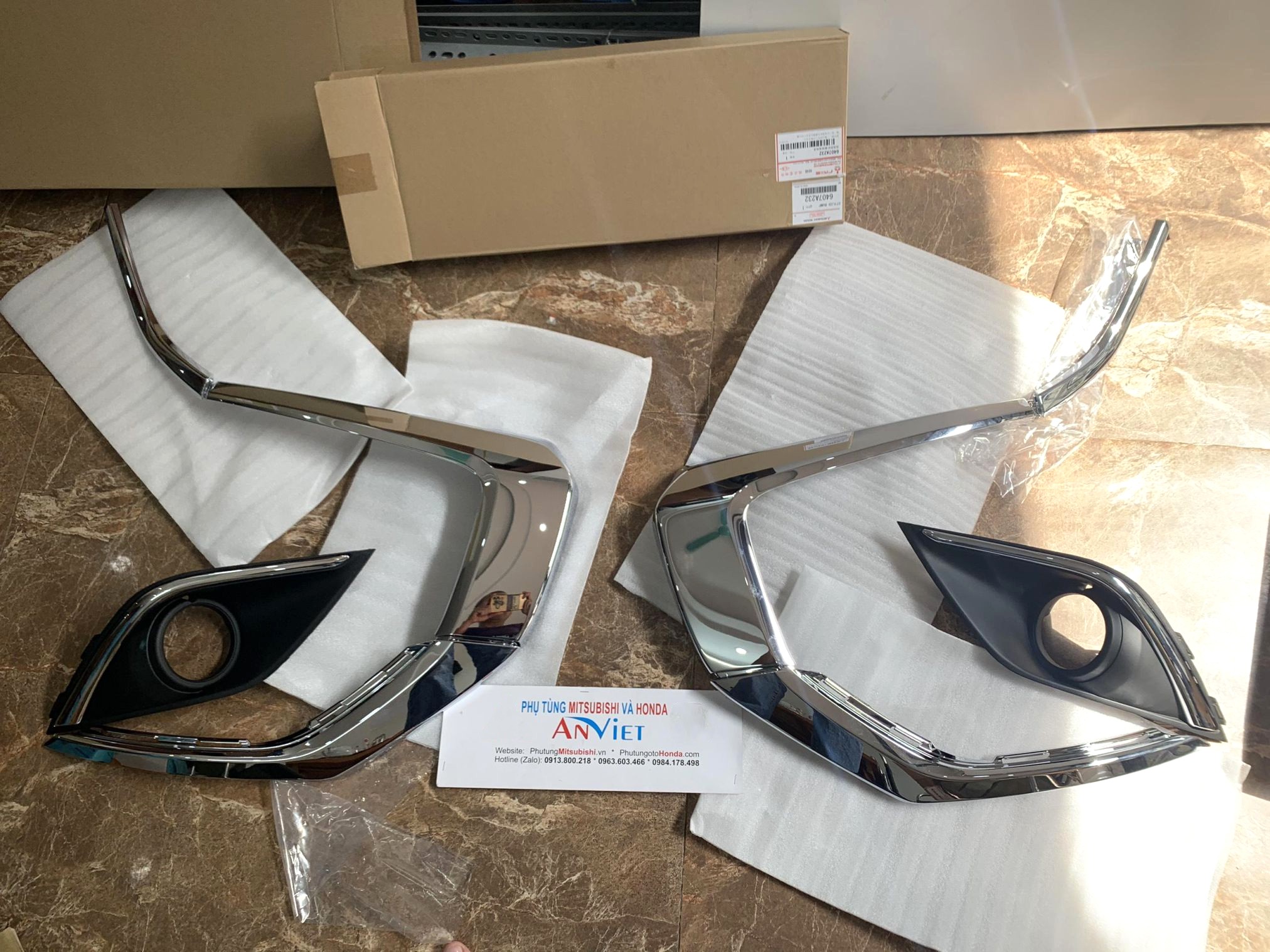 Ốp mạ cản trước sử dụng cho xe Outlander - Hàng nhập khẩu chính ngạch