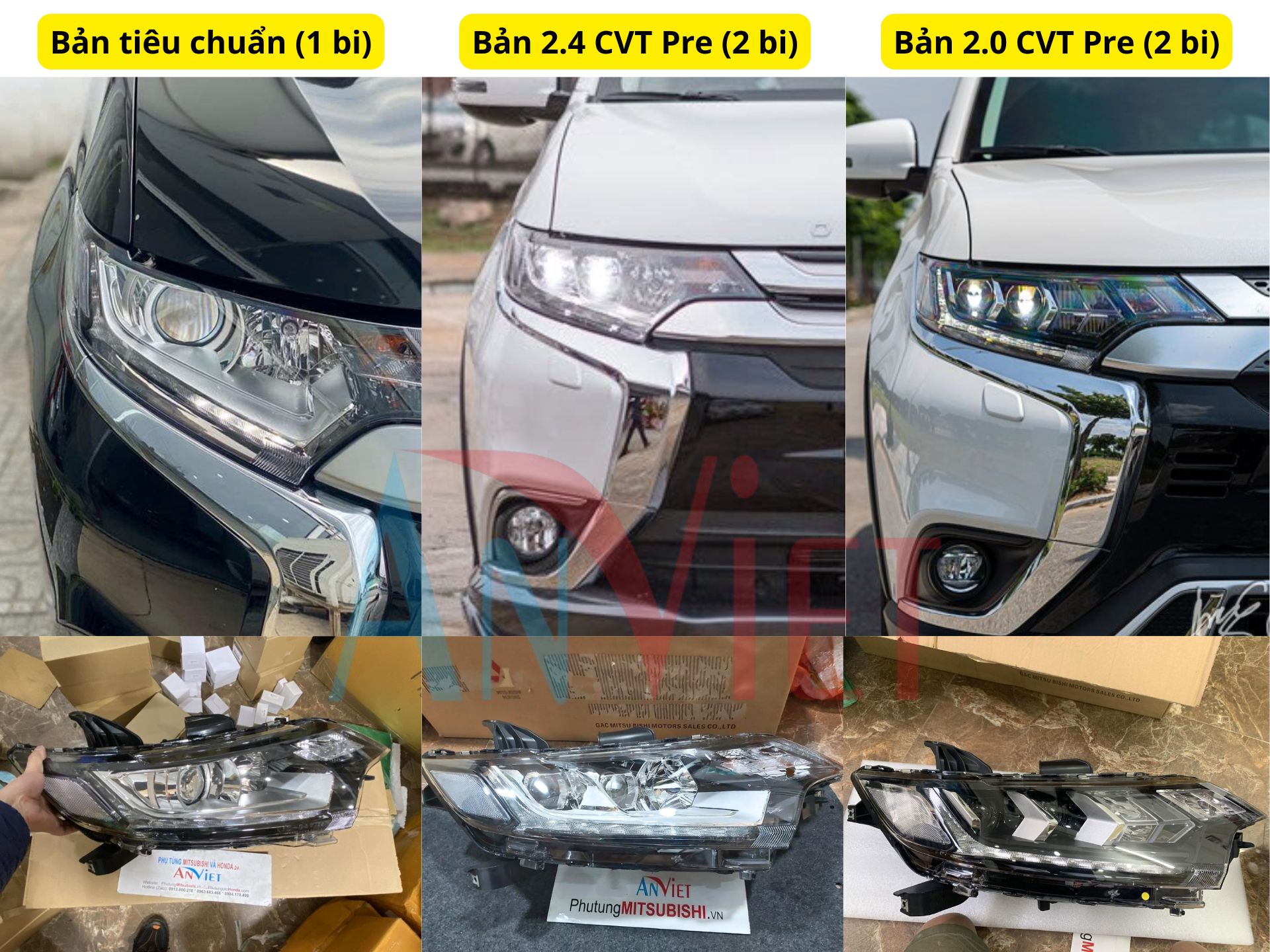 Vỏ đèn pha sử dụng cho xe Outlander 2018-2026