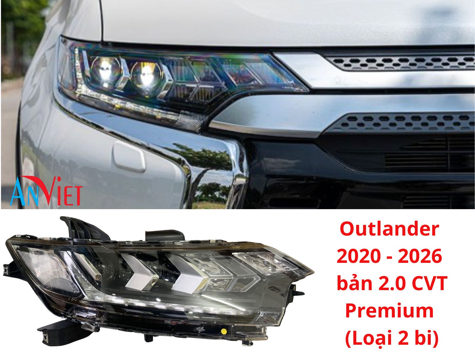 Vỏ đèn pha sử dụng cho xe Outlander 2018-2026 - Hàng nhập khẩu chính ngạch