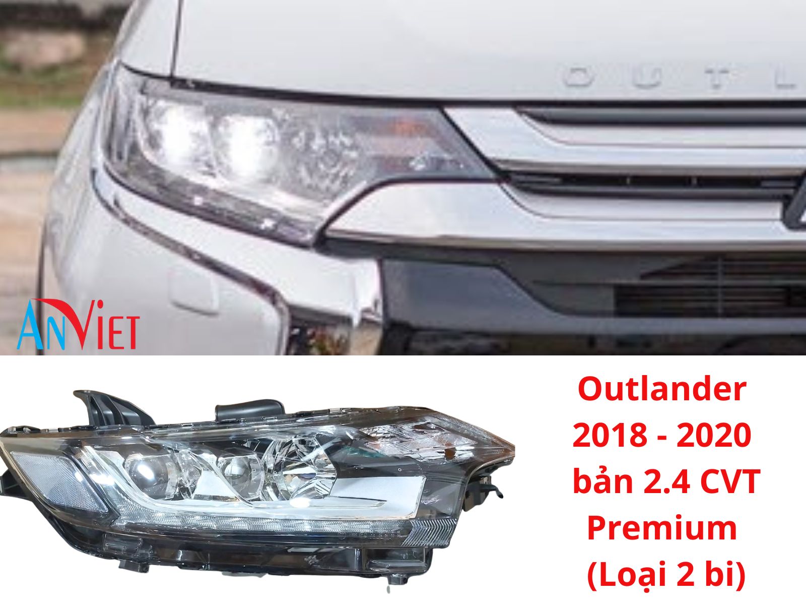 Vỏ đèn pha sử dụng cho xe Outlander 2018-2026 - Hàng nhập khẩu chính ngạch