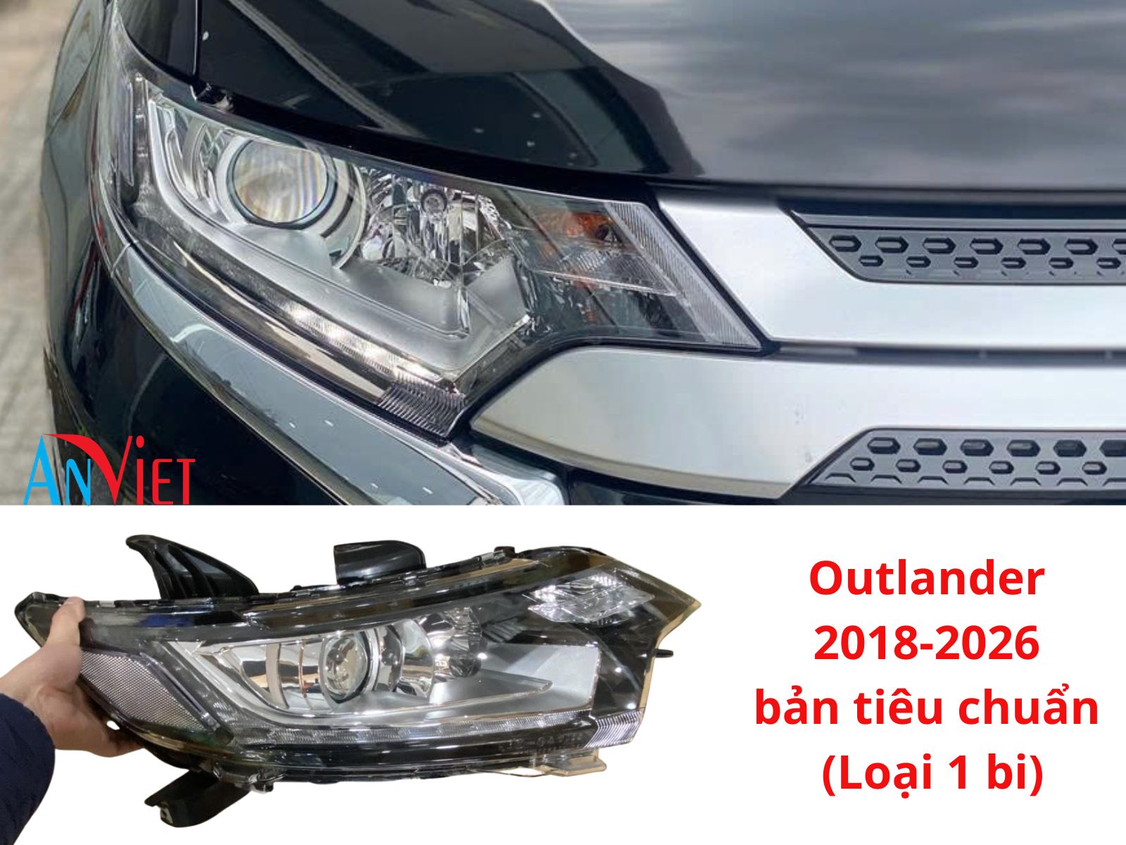 Vỏ đèn pha sử dụng cho xe Outlander 2018-2026 - Hàng nhập khẩu chính ngạch
