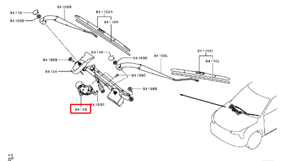 Mô tơ gạt mưa trước Xe Xforcer 2024-2026, MITSUBISHI DESTINATOR 2025-2026