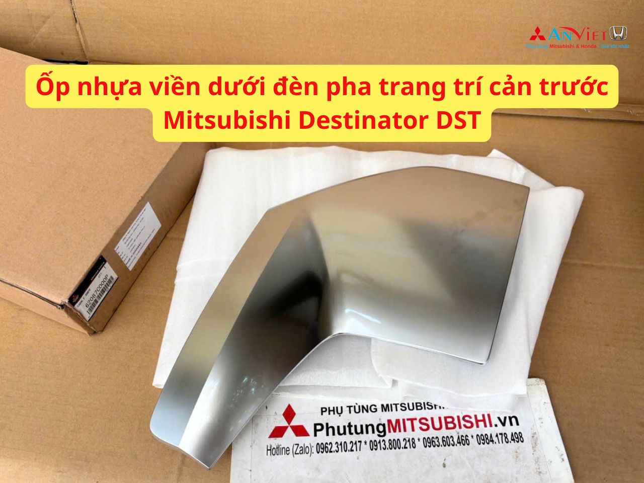 Ốp nhựa viền dưới đèn pha trang trí cản trước Mitsubishi Destinator DST 62086C000P 62087C000P