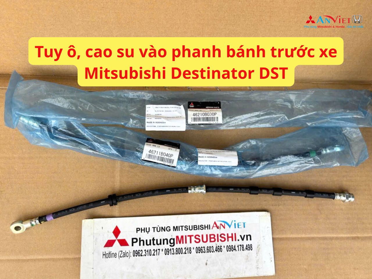 Tuy ô, cao su vào phanh bánh trước xe Mitsubishi Destinator DST 46210B030P 46211B040P