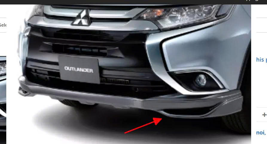 Ốp body cản trước Xe Mitsubishi Outlander 2016-2020 mz576616ex MZ576626 MZ576636 MZ553141ex Mz575332ex 