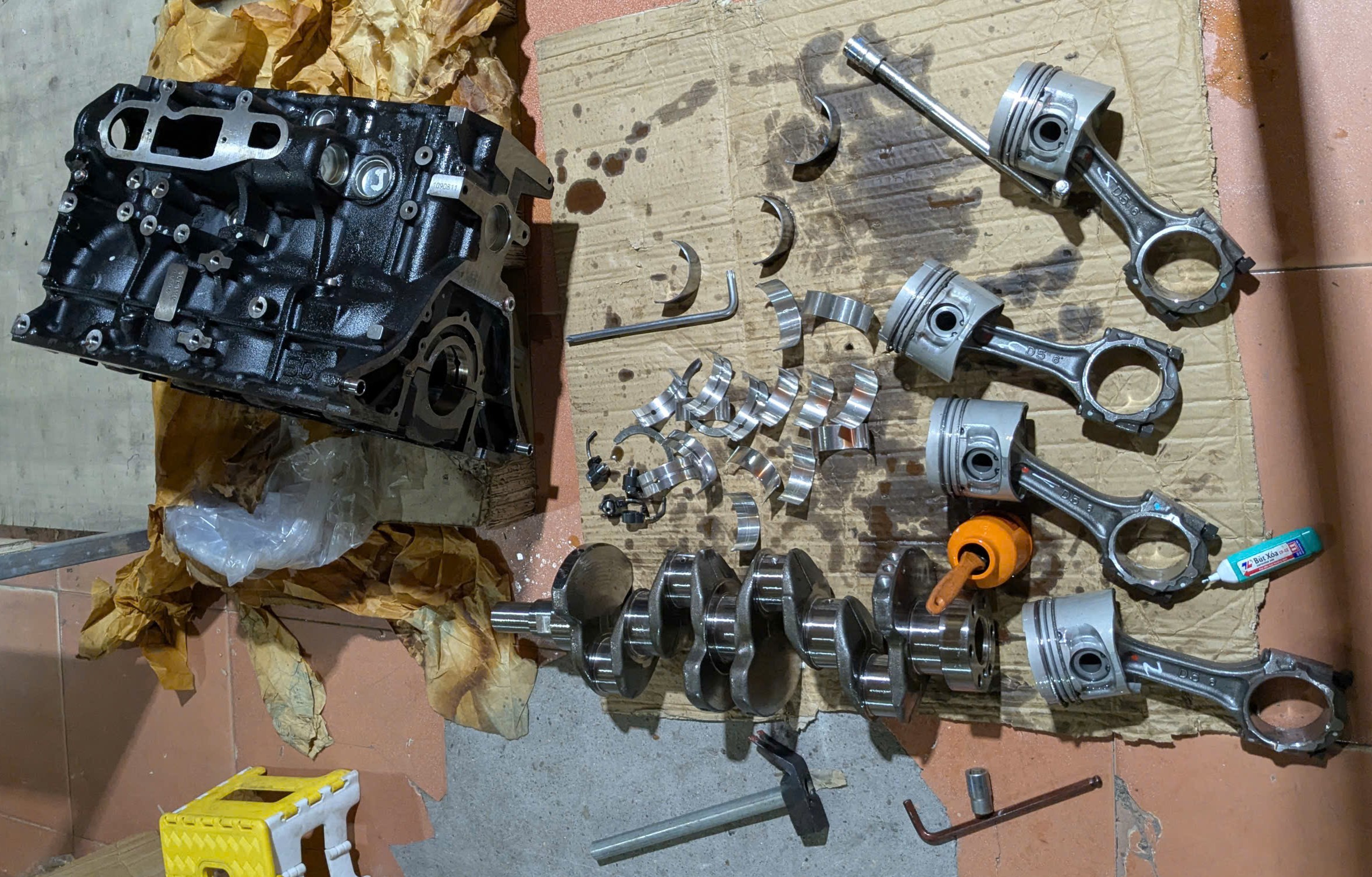 Thân Lốc máy động cơ Xe Mitsubishi Triton 2008-2019 , Mitsubishi Pajero Sport 2010-2018, máy dầu 4D56U 2.5 1050B247 1050B382