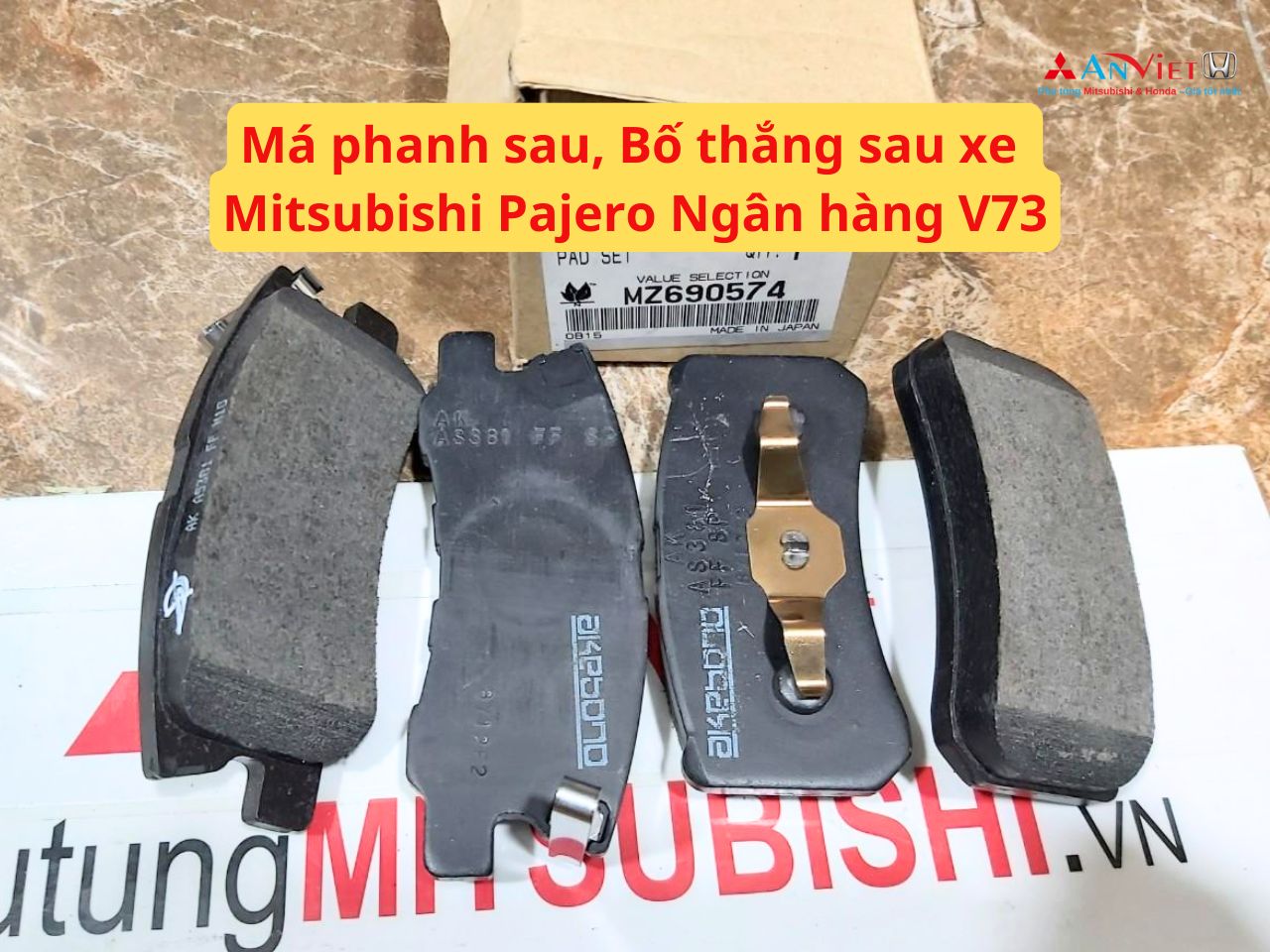 Má phanh sau, Bố thắng sau xe Mitsubishi Pajero Ngân hàng V73