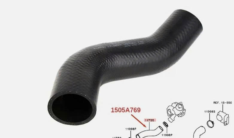 Ống cao su làm mát khí nạp Triton , Mitsubishi Pajero Sports vào VAN EGR và bướm gas , động cơ 4N15 Mivec 14099W030P 