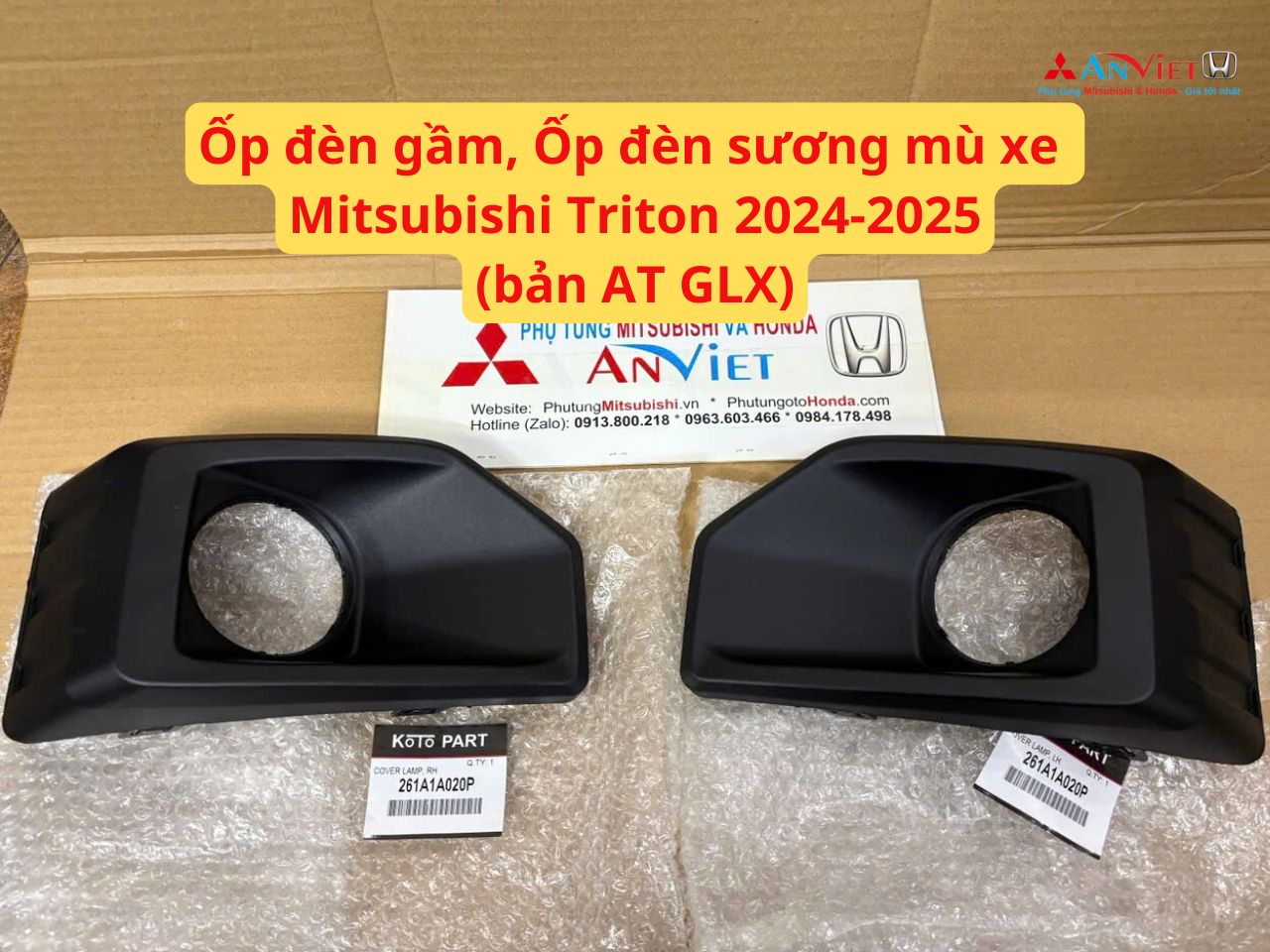 Ốp đèn gầm, Ốp đèn sương mù xe Mitsubishi Triton 2024-2025