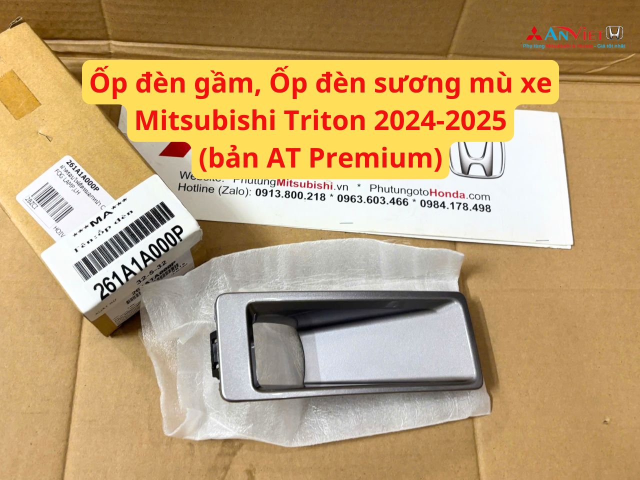 Ốp đèn gầm, Ốp đèn sương mù xe Mitsubishi Triton 2024-2025 bản Premium