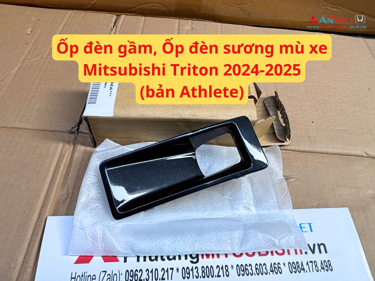 Ốp đèn gầm, Ốp đèn sương mù xe Mitsubishi Triton 2024-2025 bản Athlete