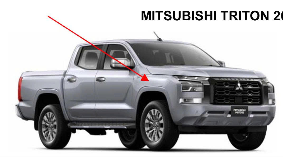 Tai xe tai vè má vè Mitsubishi Triton 2024 2025 2026 trái phải Lh Rh bản pre bản Athhlete và bản Glx