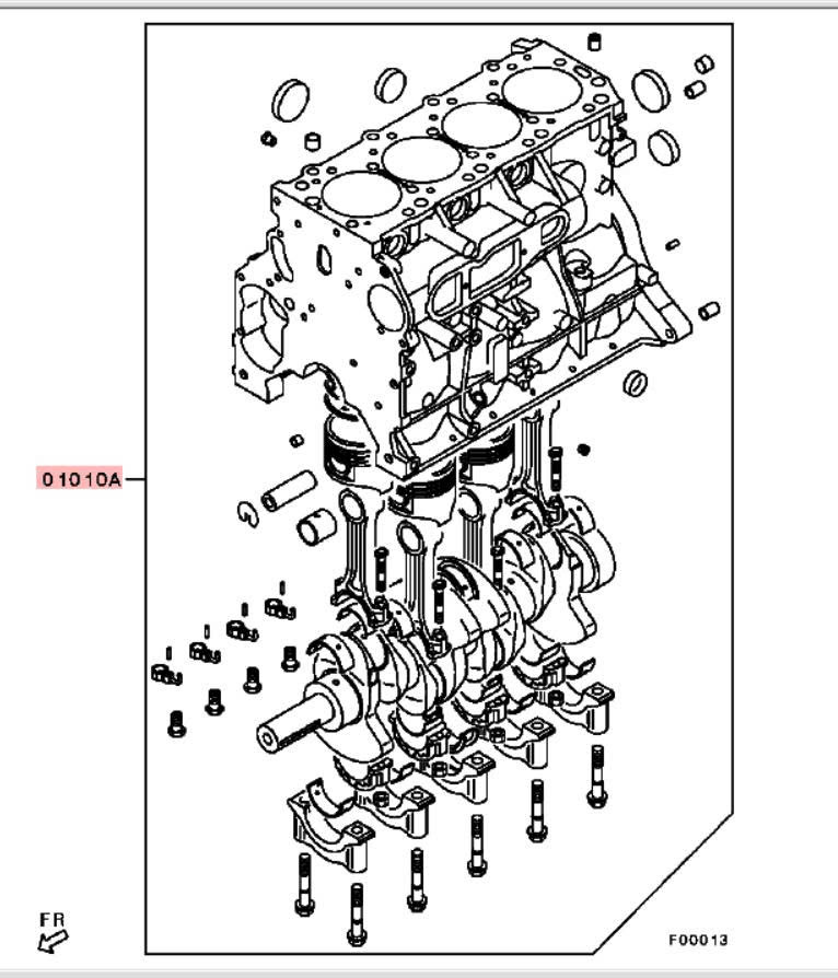 Thân lốc máy động cơ 2.5 4d56U Xe Mitsubishi Triton 2008-2018, Pajero Sport 2010-2018 , gồm lốc máy, trục khuỷu (cơ), Piston  xéc măng . . . 1000A400 1050B247 1050A007 1050B382 1100A135 1100A027 1100A028 1110C313 1110C316 1000A400Q  1115A343 1115a035