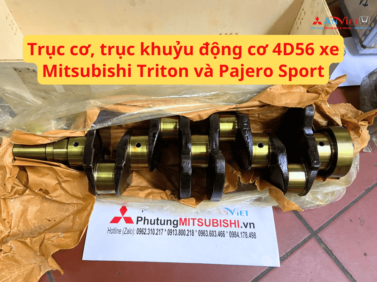 Trục cơ, trục khuỷu động cơ 4D56 xe Mitsubishi Triton và Pajero Sport