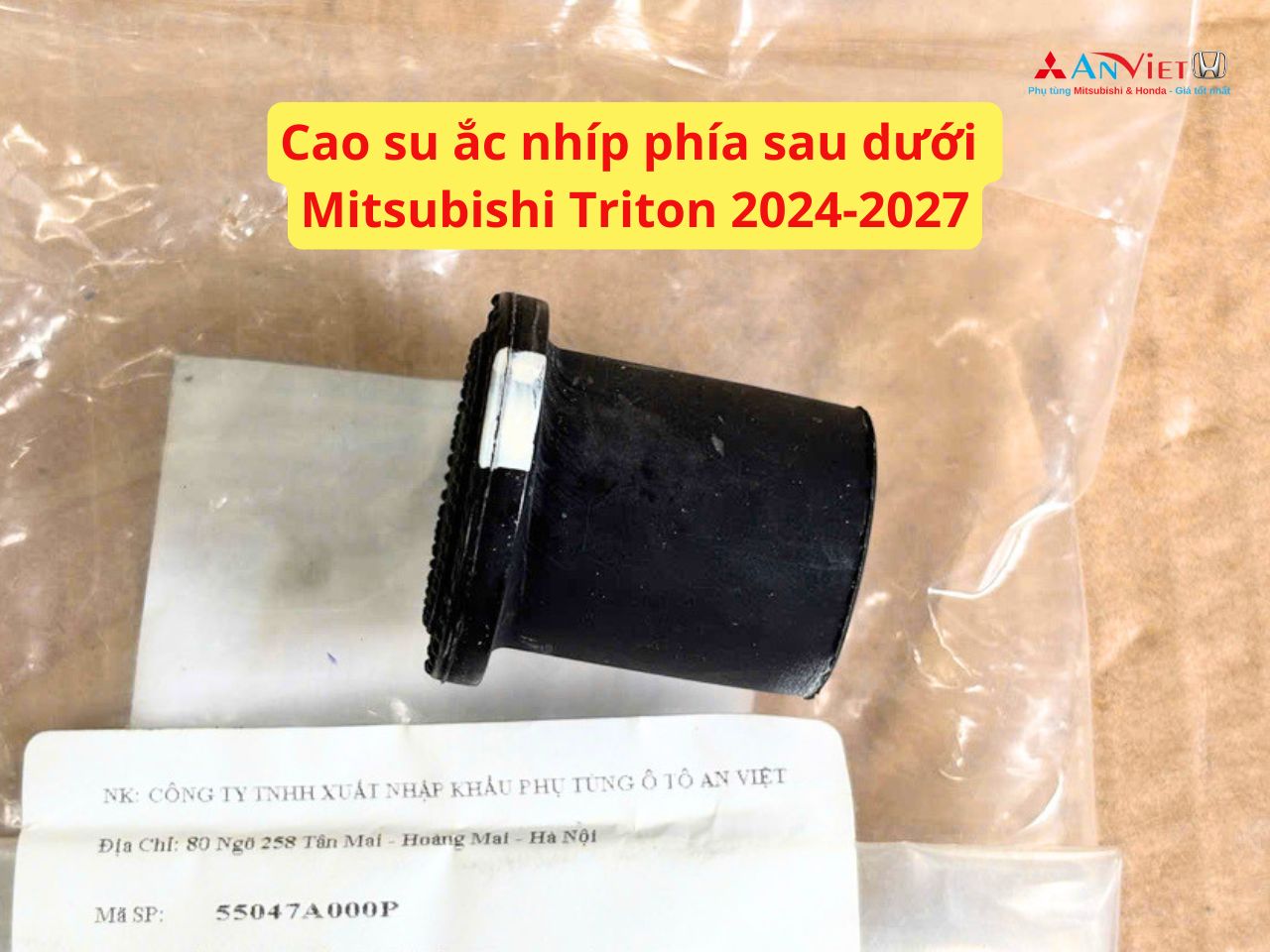 Cao su ắc nhíp phía sau dưới Mitsubishi Triton 2024-2027 55047A000P