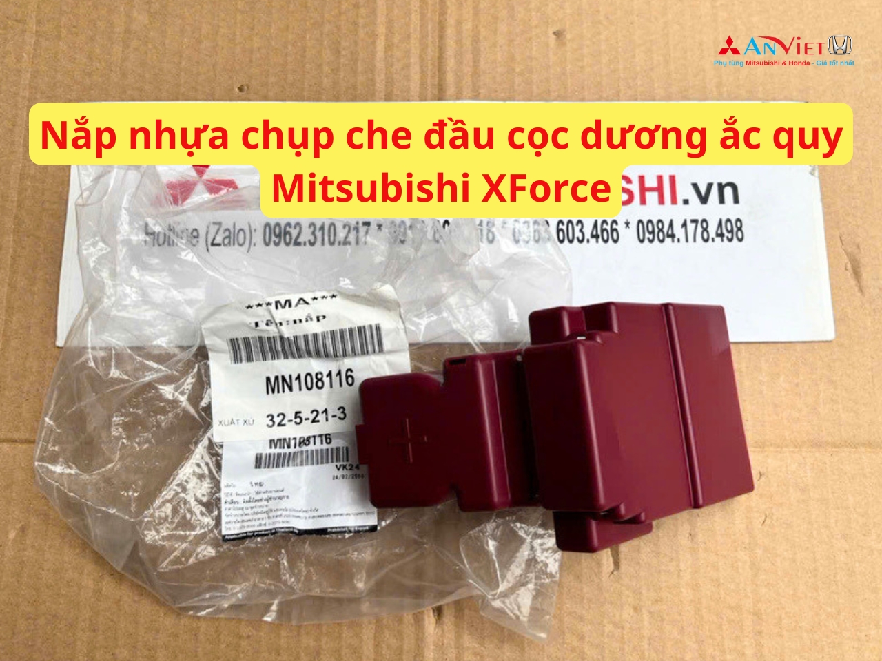 Nắp nhựa chụp che đầu cọc dương ắc quy Mitsubishi XForce MN108116