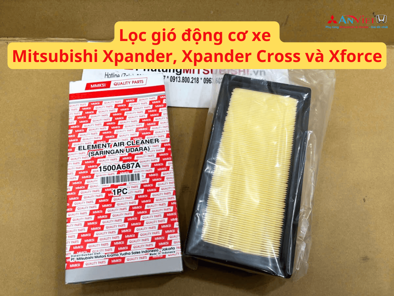 Lọc gió động cơ xe Mitsubishi Xpander, Xpander Cross và Xforce