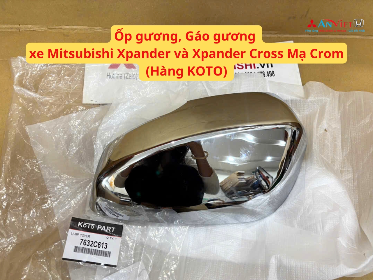 Ốp gương, Gáo gương xe Mitsubishi Xpander và Xpander Cross Mạ Crom