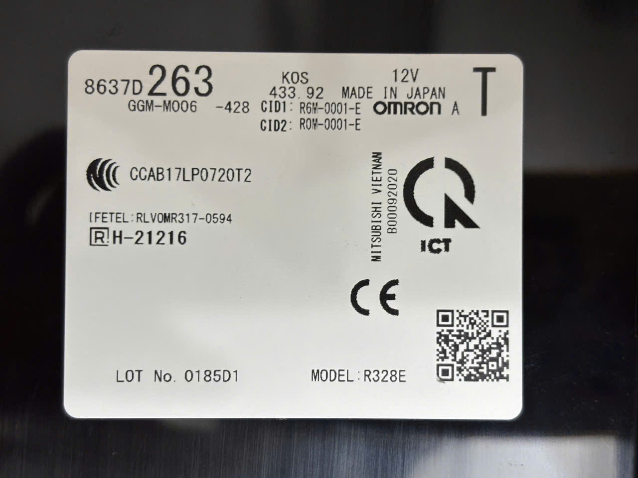 Hộp điều khiển chìa Khóa kos smk Mitsubishi Xpander 8637D263