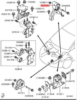 Cao su chân máy xe Mitsubishi Grandis