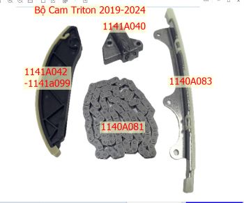 Bộ Cam xe Mitsubishi Triton 2019-2025 bao gồm Xích Cam, Búa tăng xích Cam, Tỳ Cam cong và Tỳ cam Thẳng