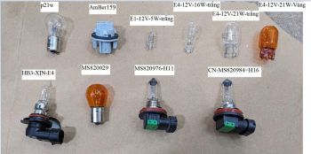 Đui cắm, giắc cắm và Bóng đèn xe Mitsubishi