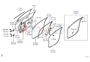 Gioăng khung cửa trước xe Mitsubishi Attrage