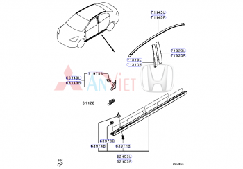Nẹp nóc xe Mitsubishi Attrage
