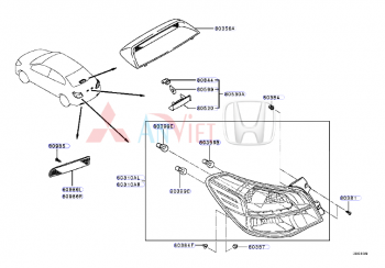 Đèn phanh xe Mitsubishi Attrage 2014-2019