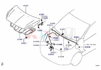 Khóa ngậm Capo xe Mitsubishi Attrage