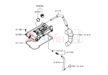 Ống PCV nắp dàn cò xe Mitsubishi Attrage