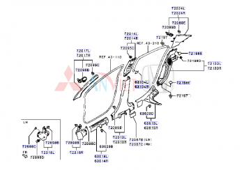 Ốp trụ kính trong, ốp trụ cột A xe Mitsubishi Attrage