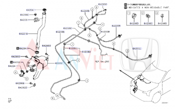 Gioăng, phớt cao su lắp mô tơ bơm nước rửa kính vào bình Mitsubishi Destinator DST 8260A161