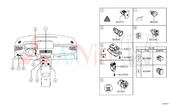 Công tắc start stop, khởi động đề động cơ Mitsubishi Destinator DST 8610A339
