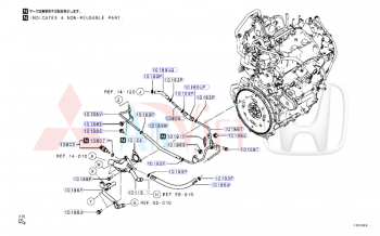 Gioăng Cổ nước sắt vị trí cắm cảm biến nhiệt độ cút Mitsubishi Destinator DST 1310C185