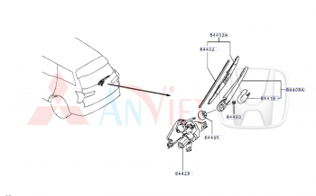 Chổi gạt mưa sau Mitsubishi Destinator DST 28790B010P