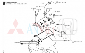 Van PCV trên nắp dàn cò Mitsubishi Destinator DST 0135A422