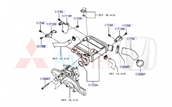 Ống cao su két làm mát turbo Mitsubishi Destinator DST 1505B307