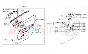 Nẹp chân kính trong - cửa trước Mitsubishi Destinator DST 80834C050P
