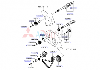 Bạc lót trục đối trọng xe Mitsubishi Triton