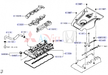 Ống thông hơi nắp dàn cò xe Mitsubishi Triton