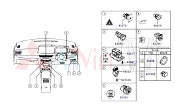 Công tắc start stop, Nút bấm Khởi động đề động cơ Mitsubishi XForce 8610A339