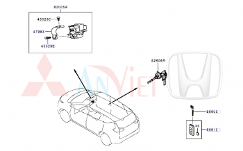 Ổ khóa và chìa cửa trước xe Mitsubishi Xforce 6369A265 99810B070P