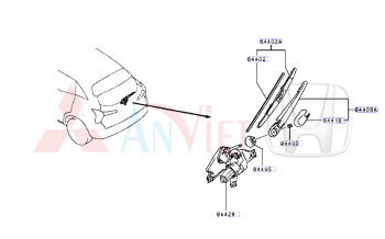 Lưỡi cao su gạt mưa sau xe Mitsubishi XForce 28791B000P